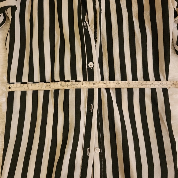 Striped Open Back Button Down Dress - Picture 5 of 8